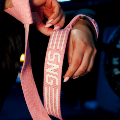 Cotton Lifting Strap Pair - Pink