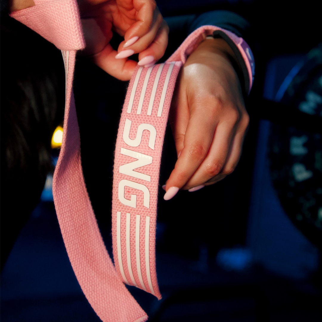 Cotton Lifting Strap Pair - Pink